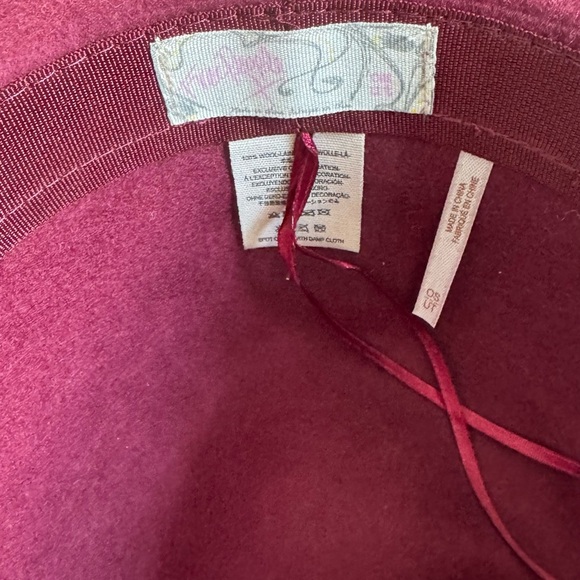 Free People Burgundy Hat with Tan Band - Picture 4 of 6
